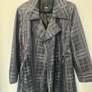 Mossimo Supply Co. Dark Plaid Trench Coat